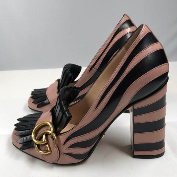 Gucci Marmont Fringed Leather Pumps Size 6 - Picture 7 of 9